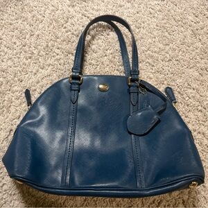 Coach Teal Saffiano Leather Dome Shoulder Bag